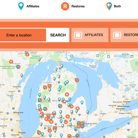 The location map on the new Habitat for Humanity website